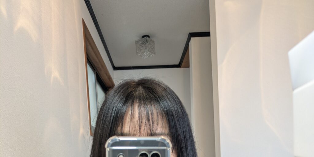 リネアヘアスプレー スーパーハードをつける前のアホ毛の状態