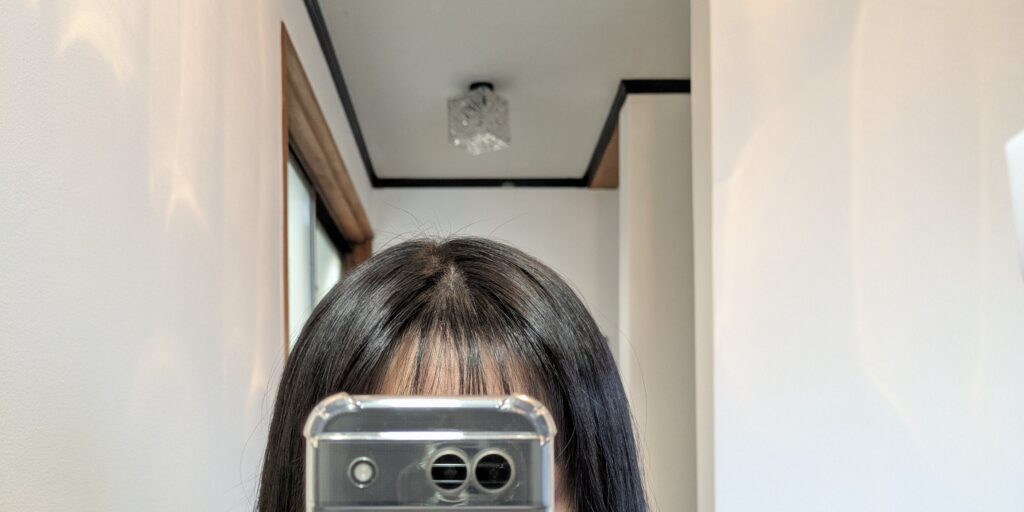 リネアヘアスプレー スーパーハードを使用後1時間外出した状態